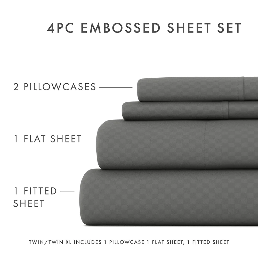 Checkered Embossed 4-Piece Sheet Set (Sale) - Image 30