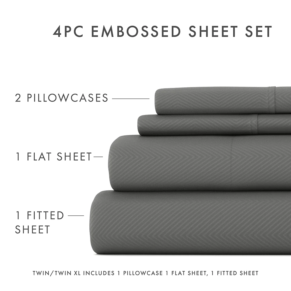 Chevron Embossed 4-Piece Sheet Set (Sale) - Image 29
