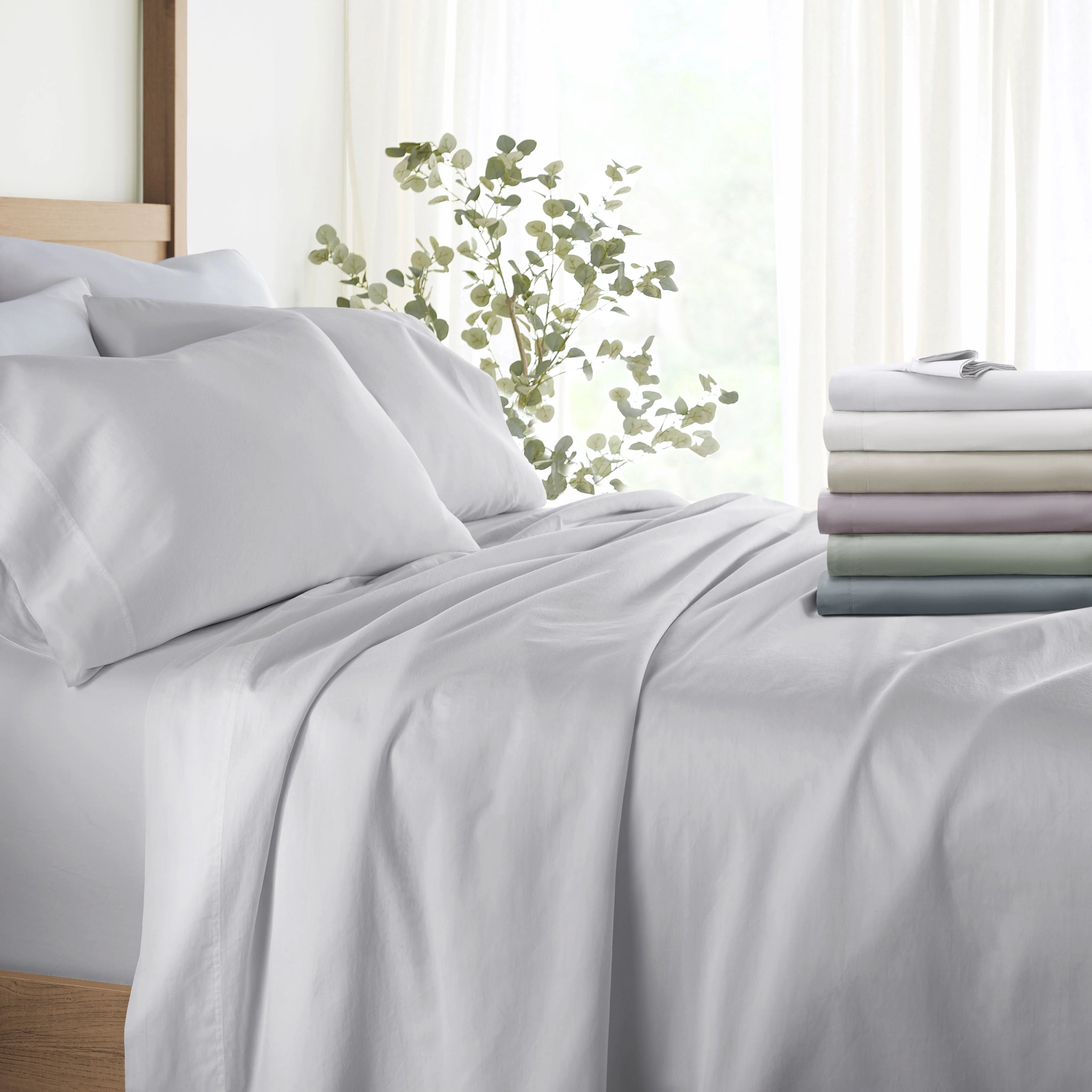 Sale - 4-Piece Long Staple 100% Cotton Sheet Set - Image 32