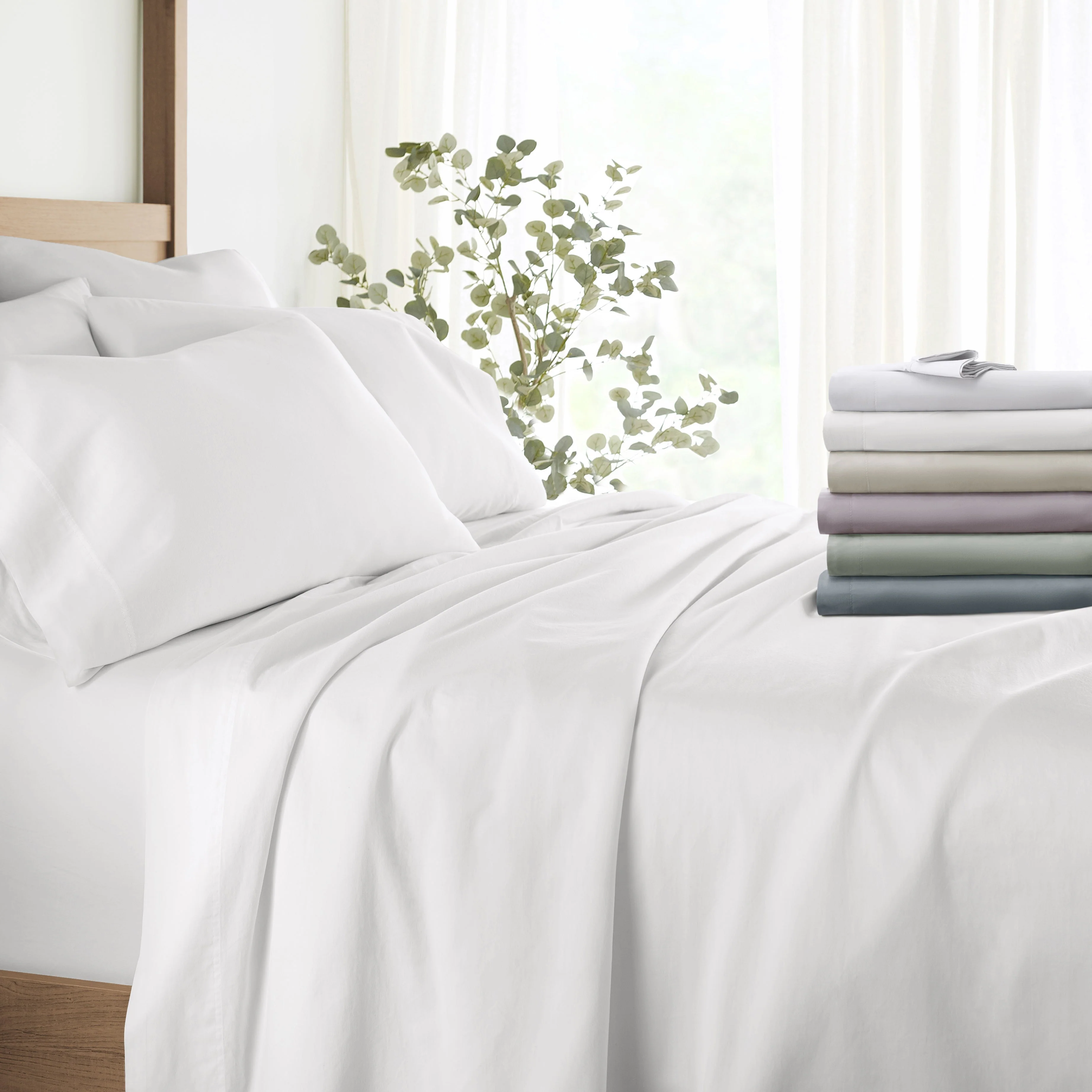 Sale - 4-Piece Long Staple 100% Cotton Sheet Set - Image 33