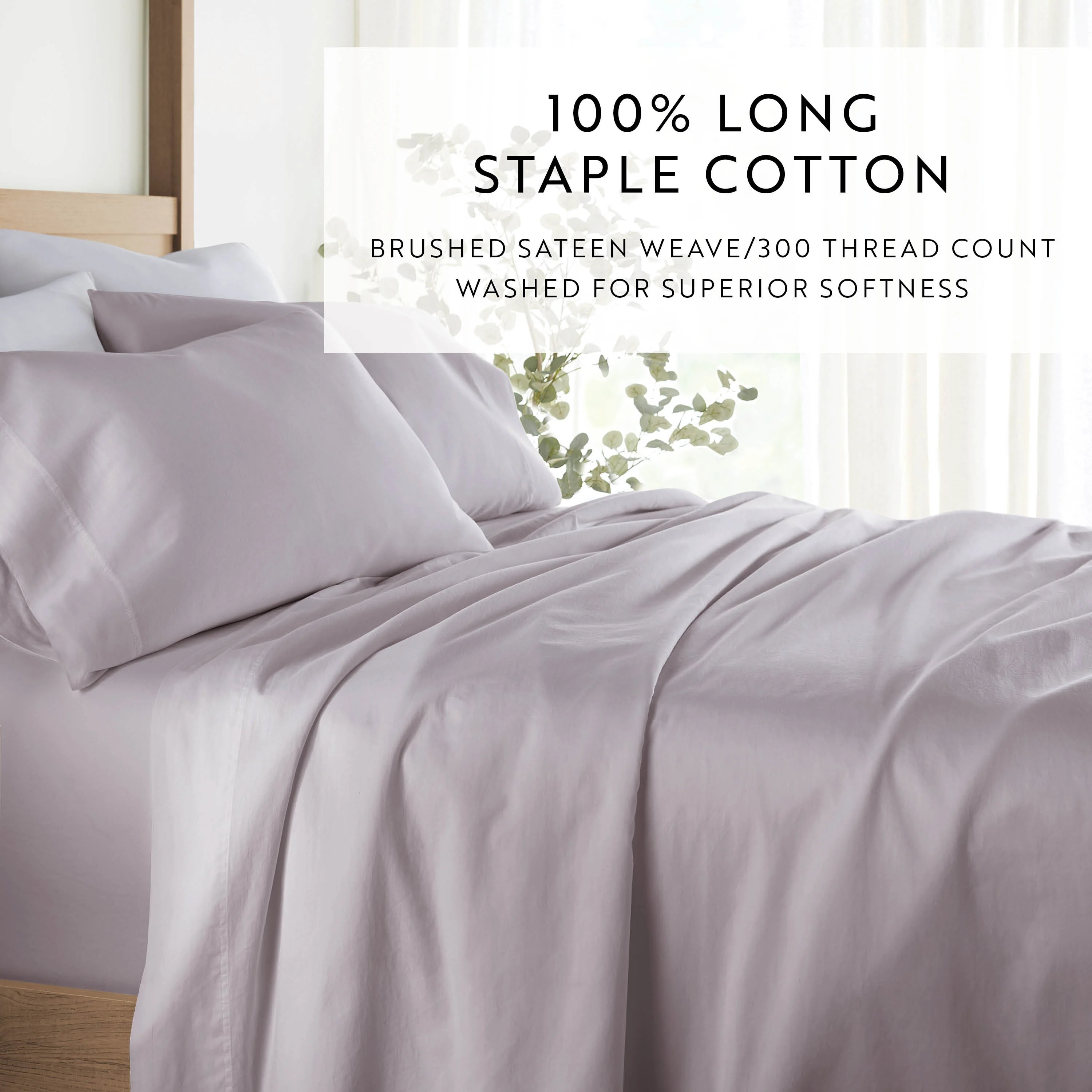 Sale - 4-Piece Long Staple 100% Cotton Sheet Set - Image 58