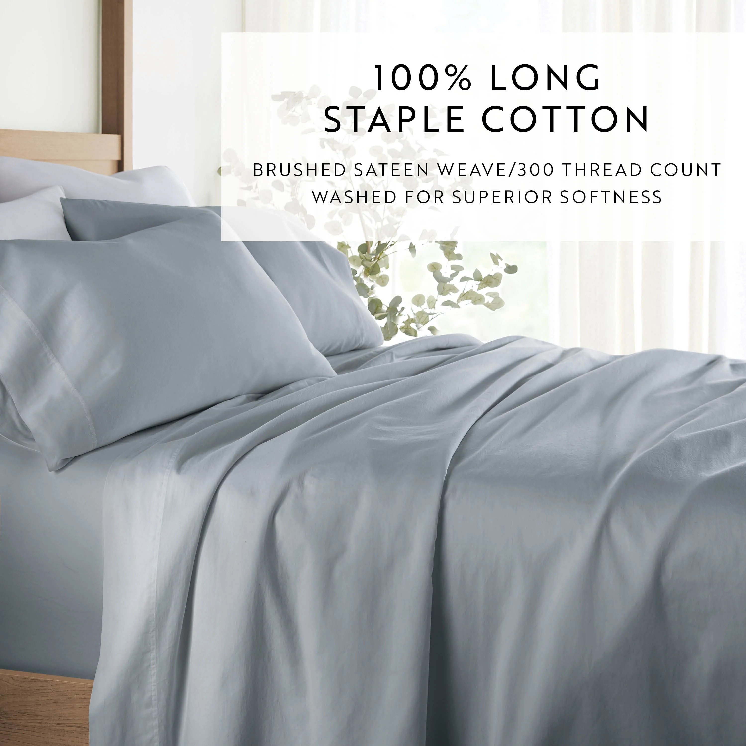 Sale - 4-Piece Long Staple 100% Cotton Sheet Set - Image 60