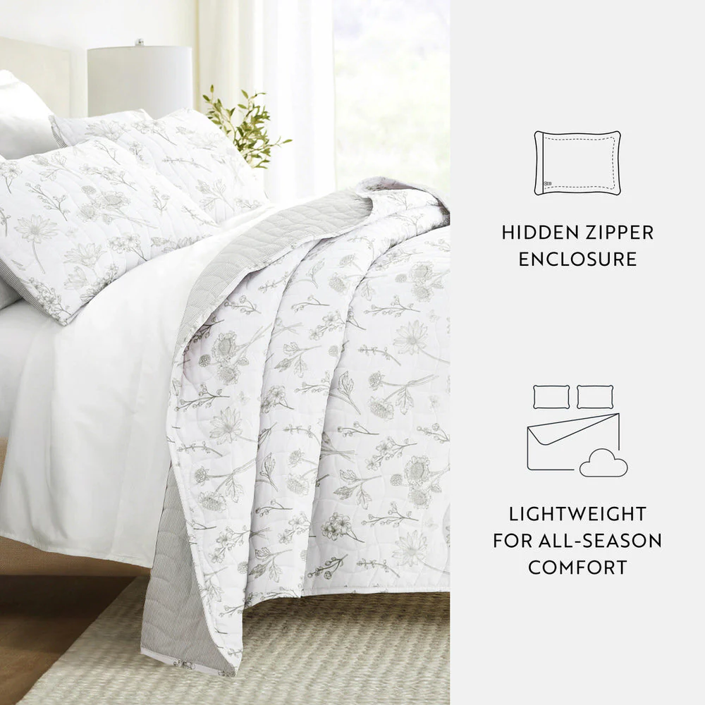 Blooming Daisy Reversible Quilted Coverlet Set (Sale) - Image 9