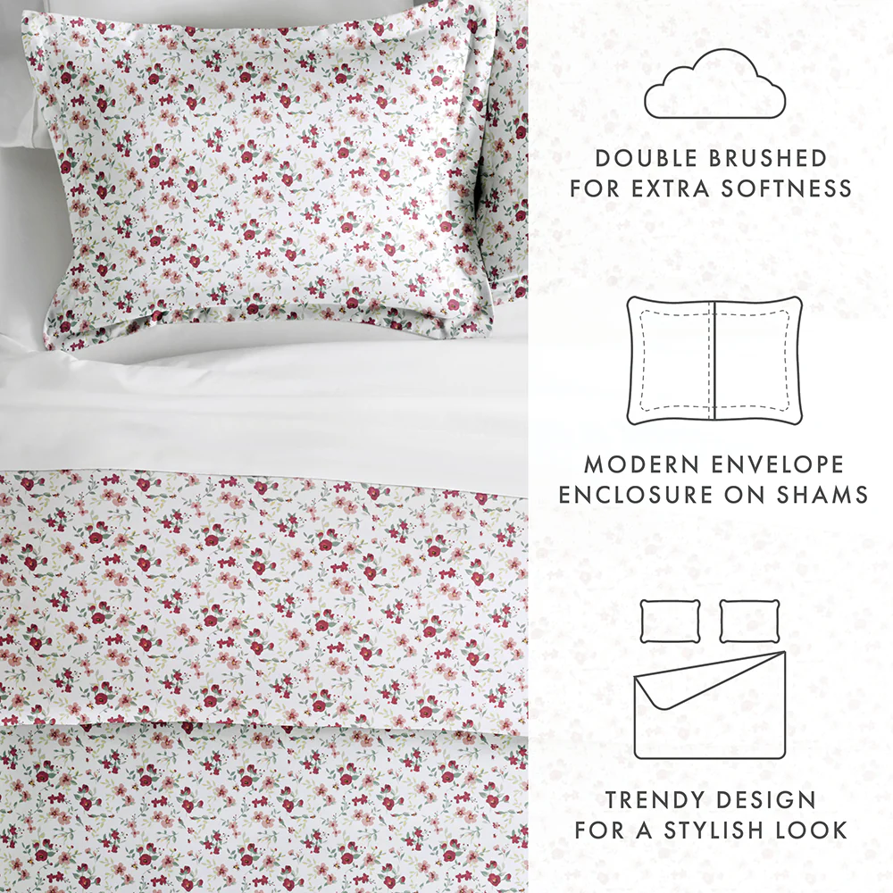 Blossoms Pattern 3-Piece Duvet Cover Set (Sale) - Image 16