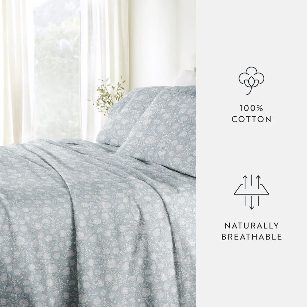 Bohemian Garden 4-Piece Long Staple Cotton Sheet Set (Sale) - Image 6