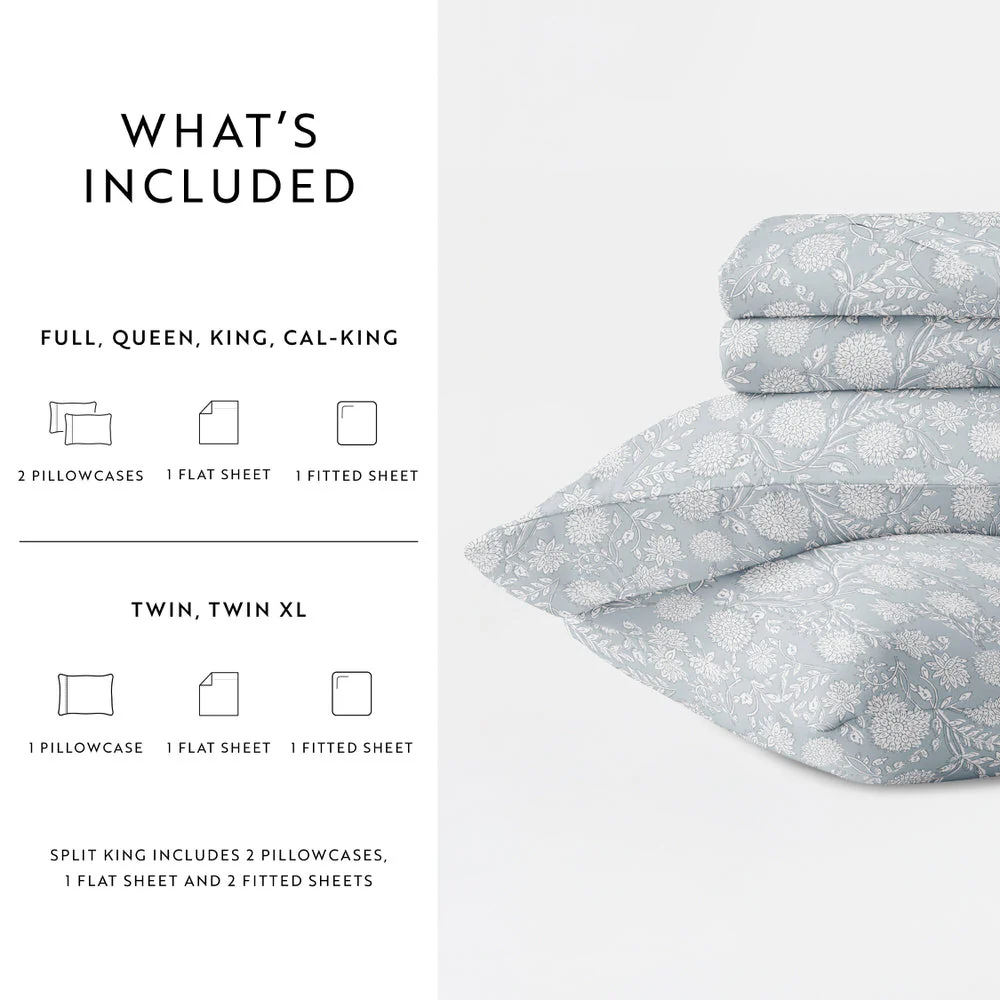 Bohemian Garden 4-Piece Long Staple Cotton Sheet Set (Sale) - Image 8