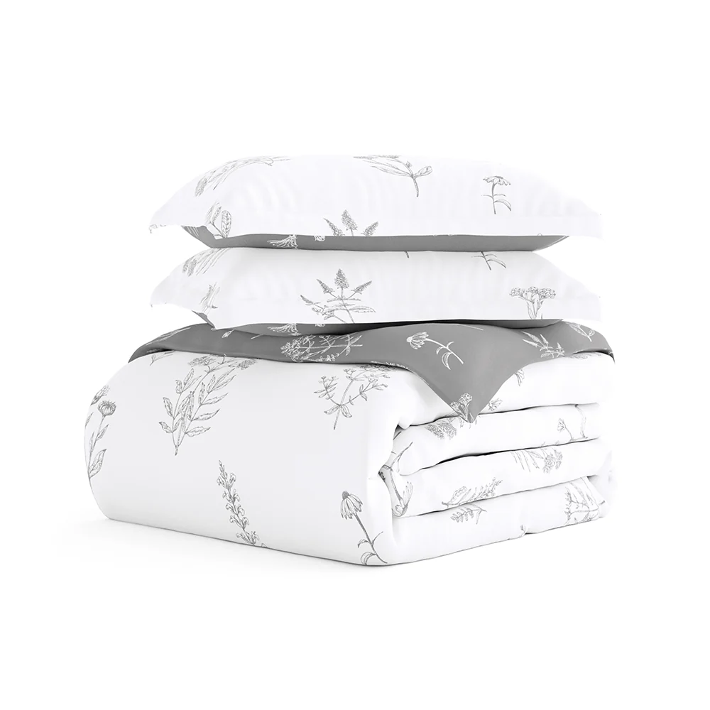 Botany Floral Pattern 3-Piece Reversible Duvet Cover Set (Sale) - Image 6