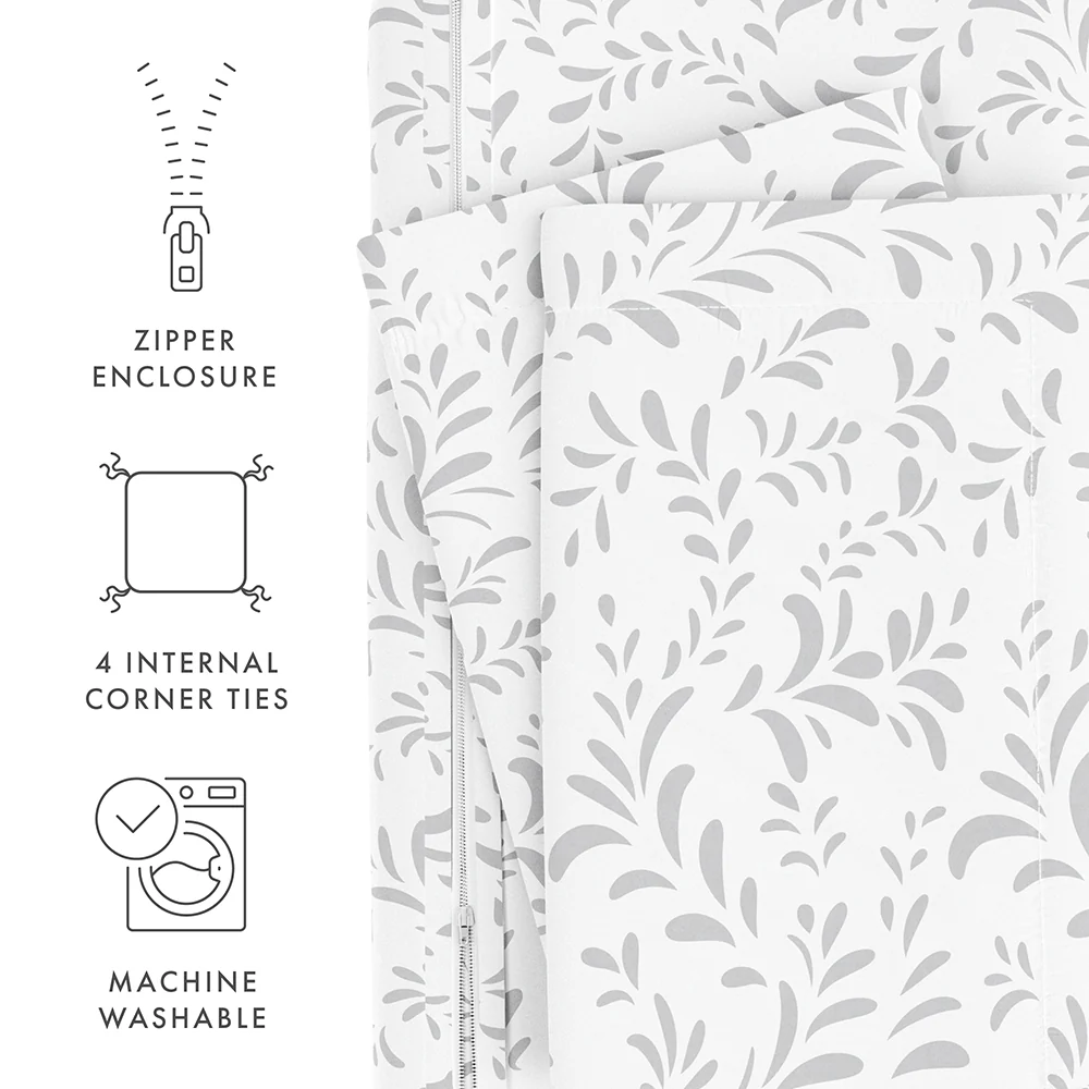 Burst of Vines Pattern 3-Piece Duvet Cover Set (Sale) - Image 27
