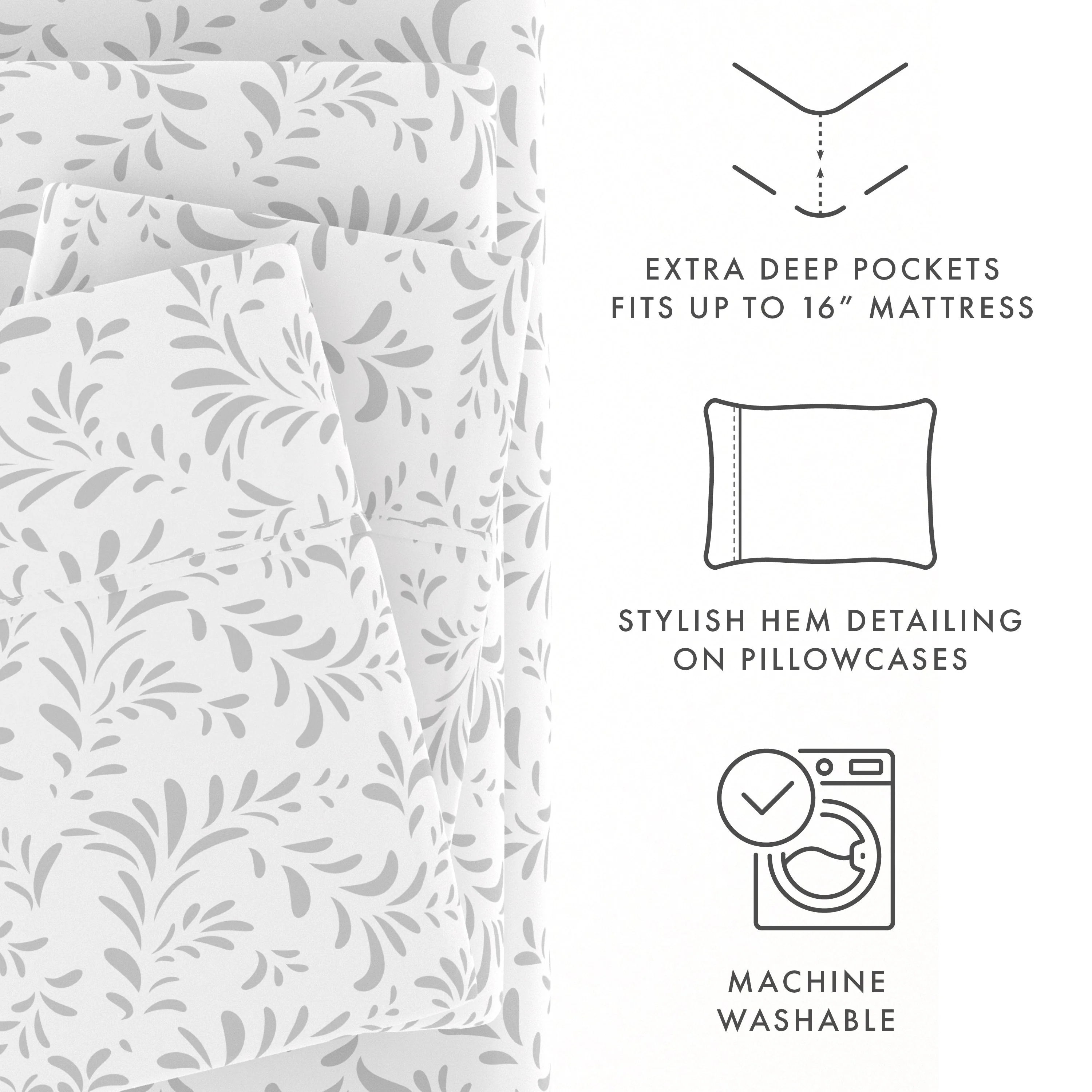 Burst of Vines Pattern 4-Piece Sheet Set (Sale) - Image 20