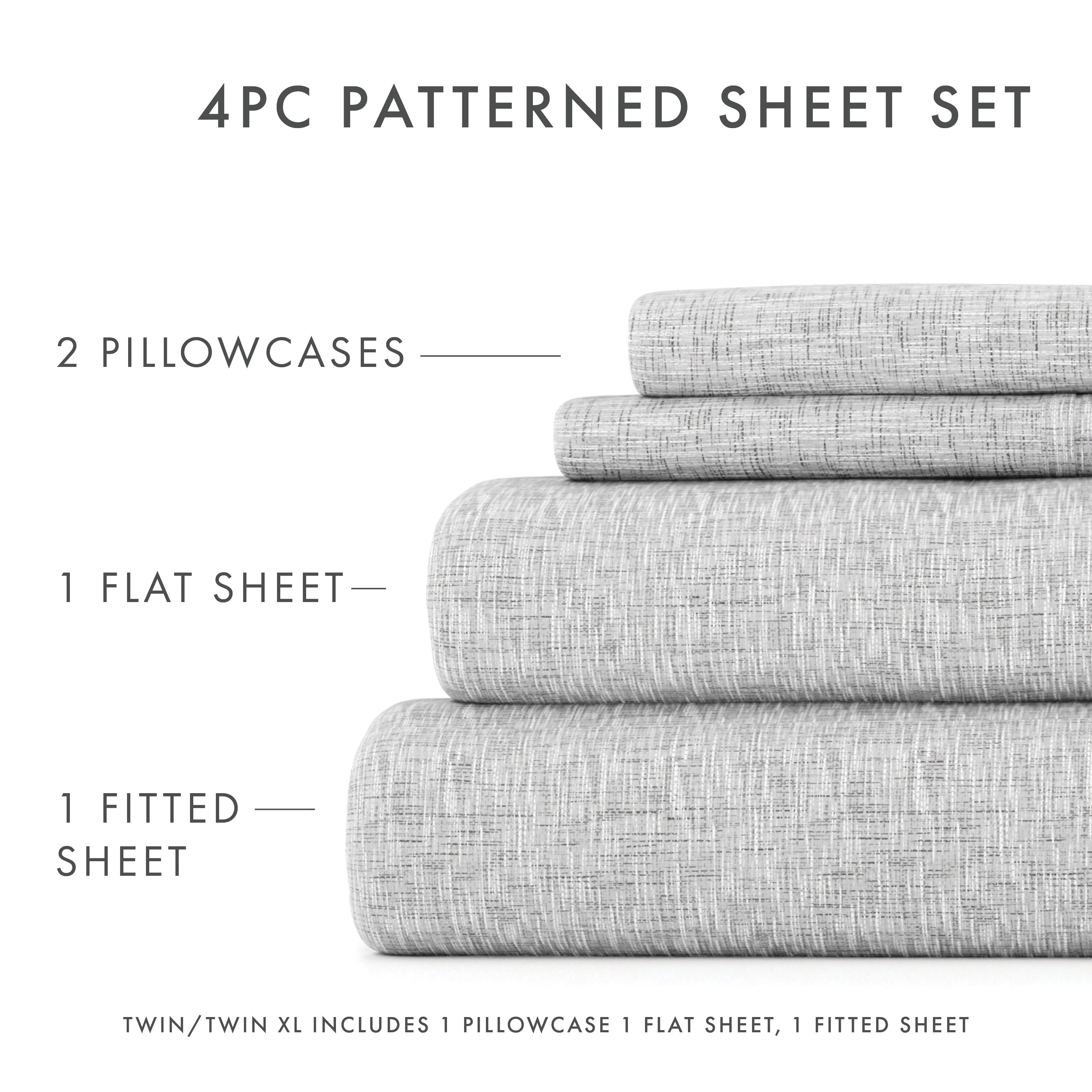 Chambray Style Pattern 4-Piece Sheet Set (Sale) - Image 14