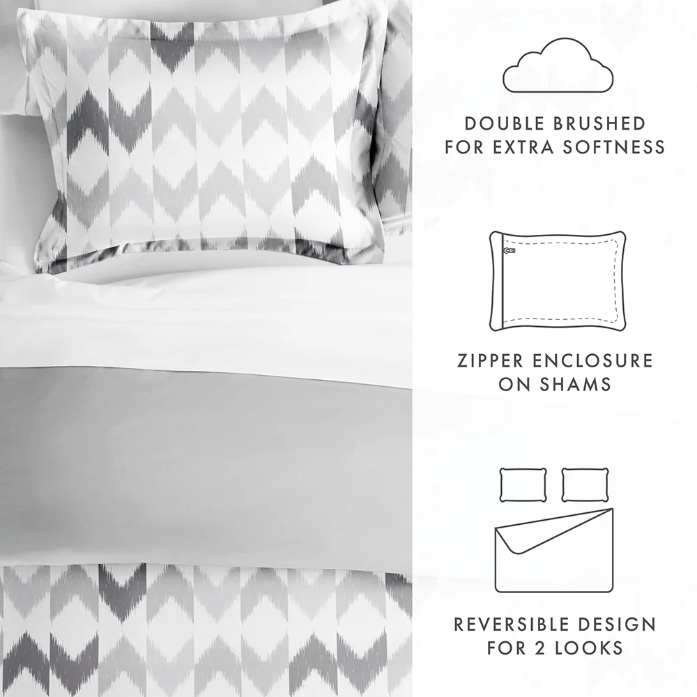 Chevron Sleep Pattern 3-Piece Reversible Duvet Cover Set (Sale) - Image 10