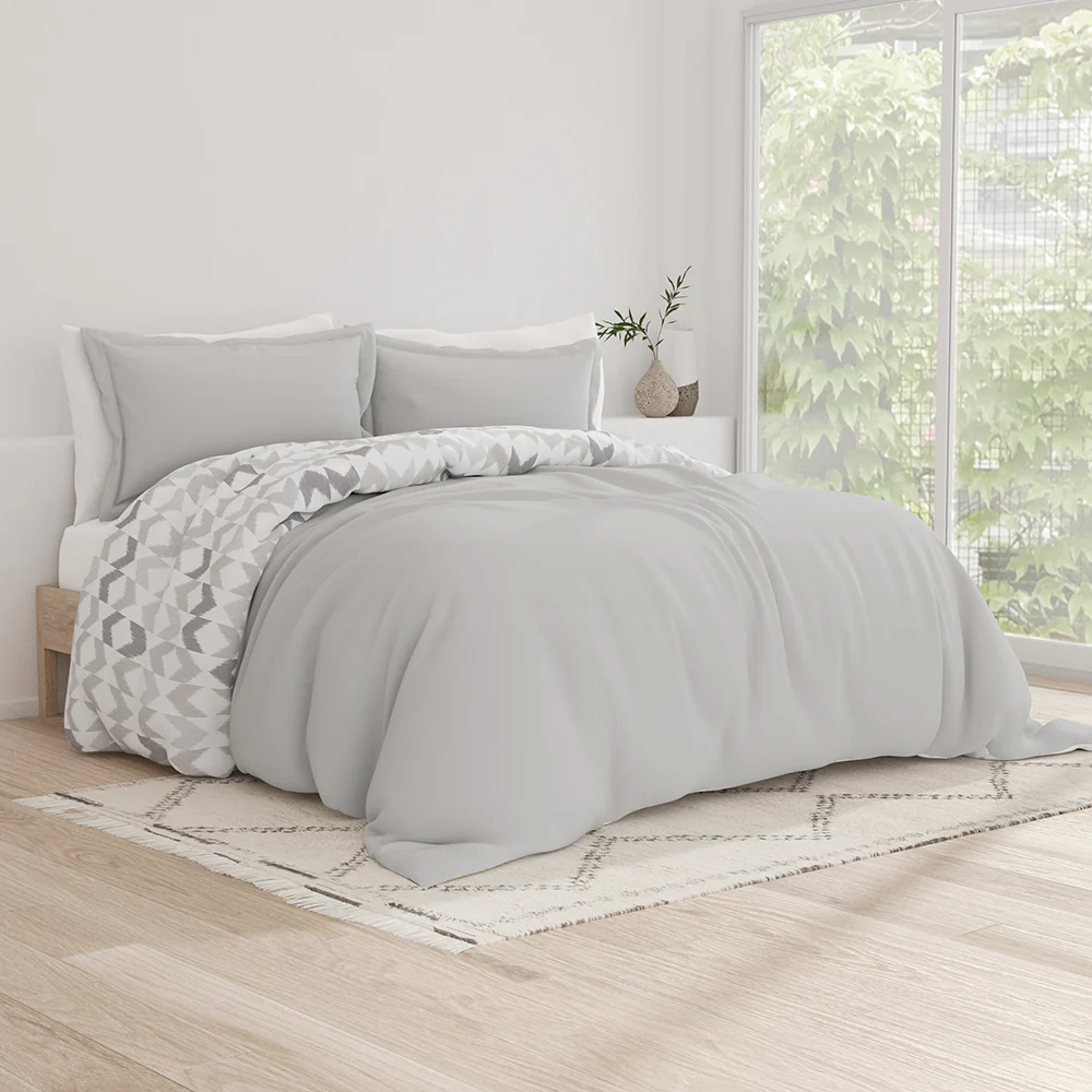 Chevron Sleep Pattern 3-Piece Reversible Duvet Cover Set (Sale) - Image 4