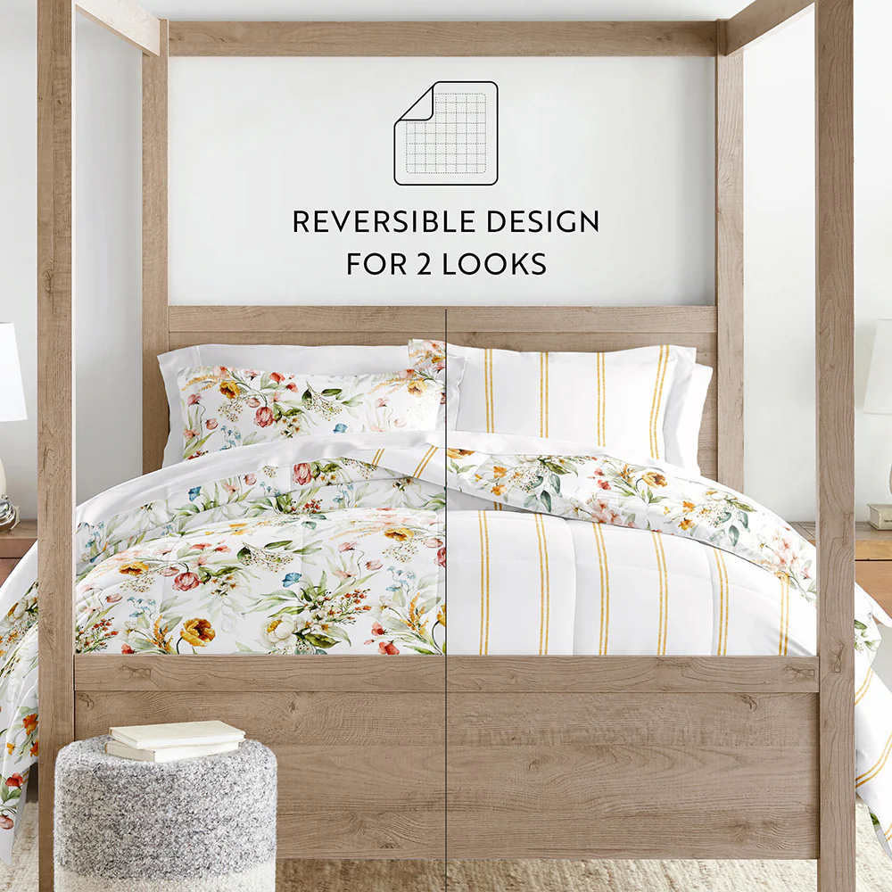 Chintz Floral Reversible Down-Alternative Comforter Set - Image 11