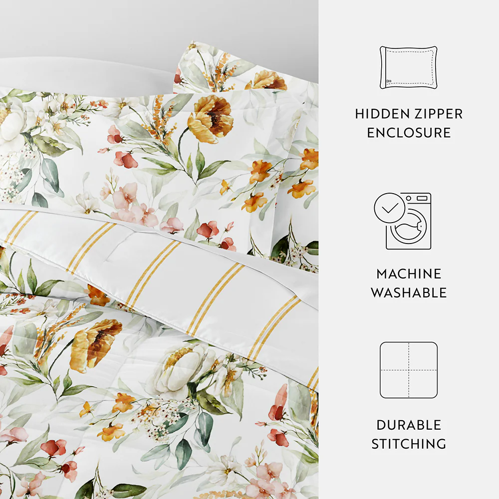 Chintz Floral Reversible Down-Alternative Comforter Set - Image 13