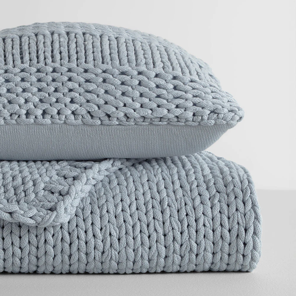 Chunky Knit Throw Blanket and Decor Pillow with Insert Bundle (Sale) - Image 15