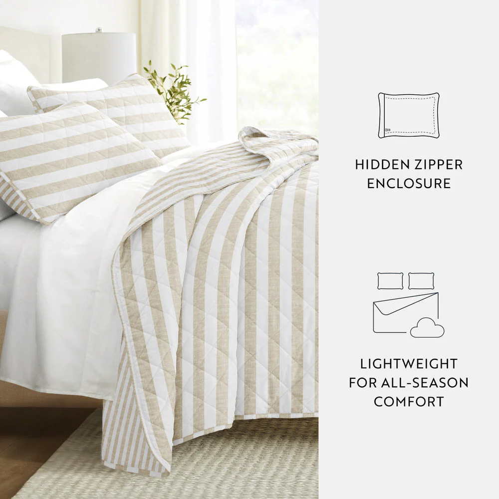 Classic Stripe Reversible Quilted Coverlet Set (Sale) - Image 13
