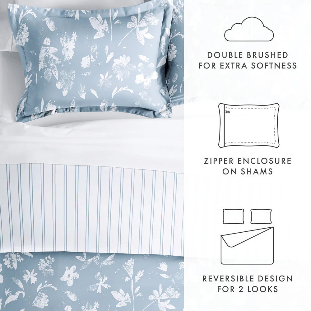 Country Home Pattern 3-Piece Reversible Duvet Cover Set (Sale) - Image 10