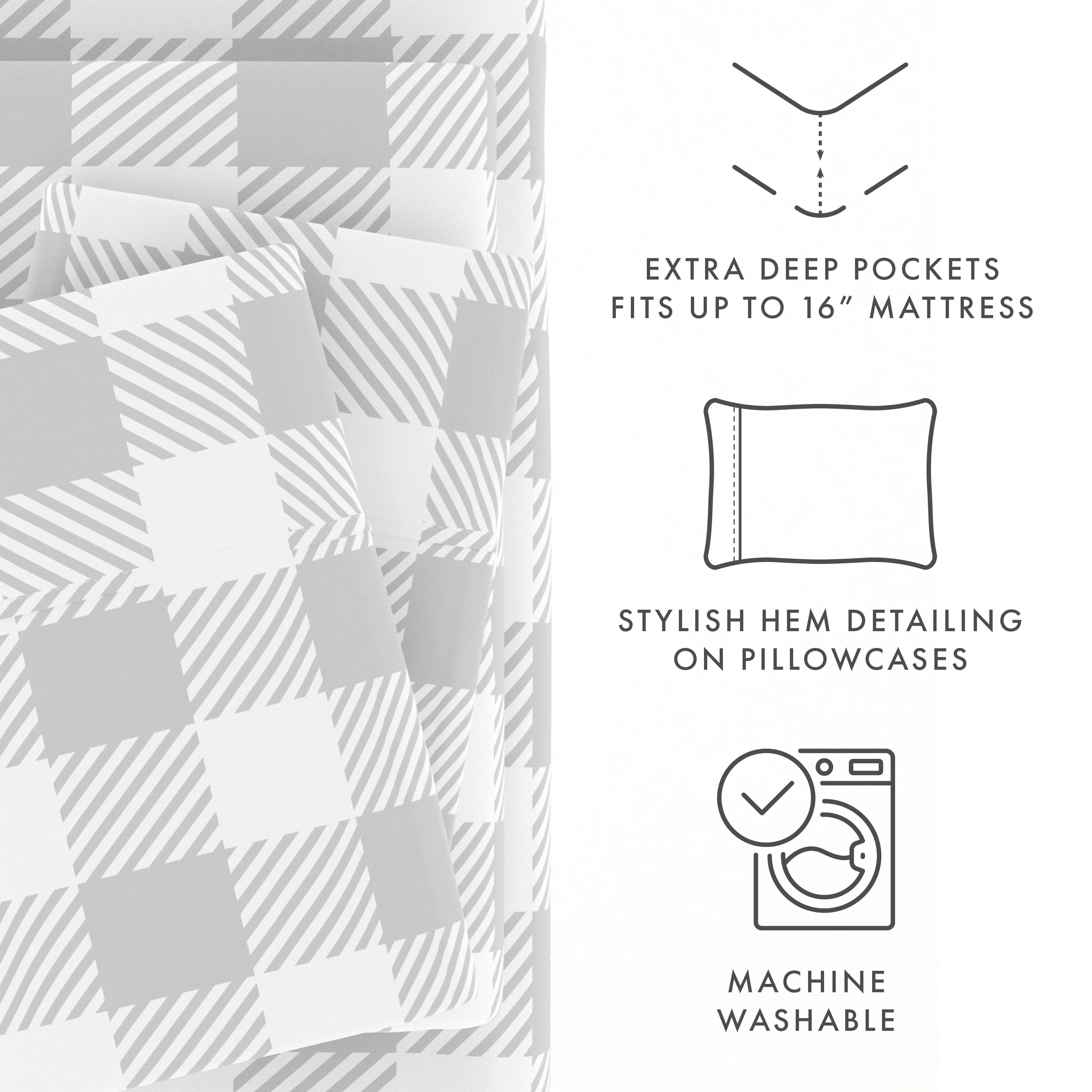 Country Plaid Pattern 4-Piece Sheet Set (Sale) - Image 7