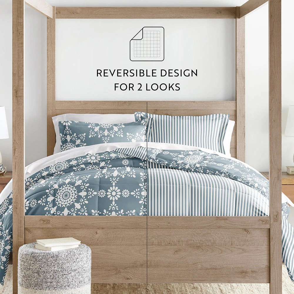 Daisy Medallion Reversible Down-Alternative Comforter Set (Sale) - Image 48