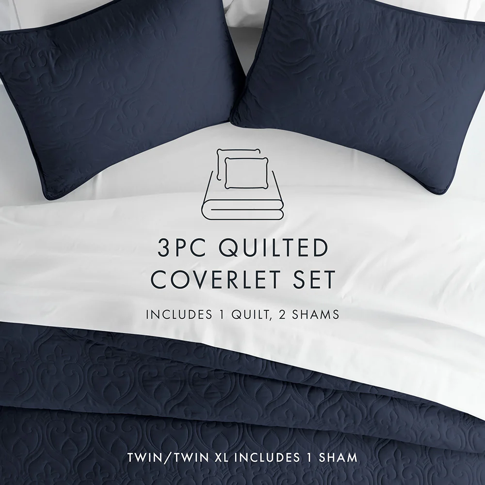 3-Piece Damask Quilted Coverlet Set (Sale) - Image 26