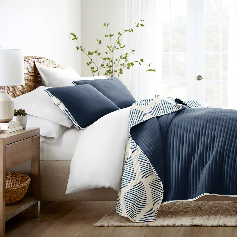 Distressed Diamond Reversible Quilted Coverlet Set (Sale) - Image 2