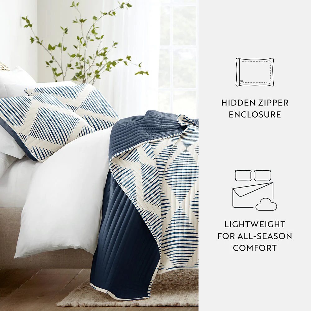 Distressed Diamond Reversible Quilted Coverlet Set (Sale) - Image 6