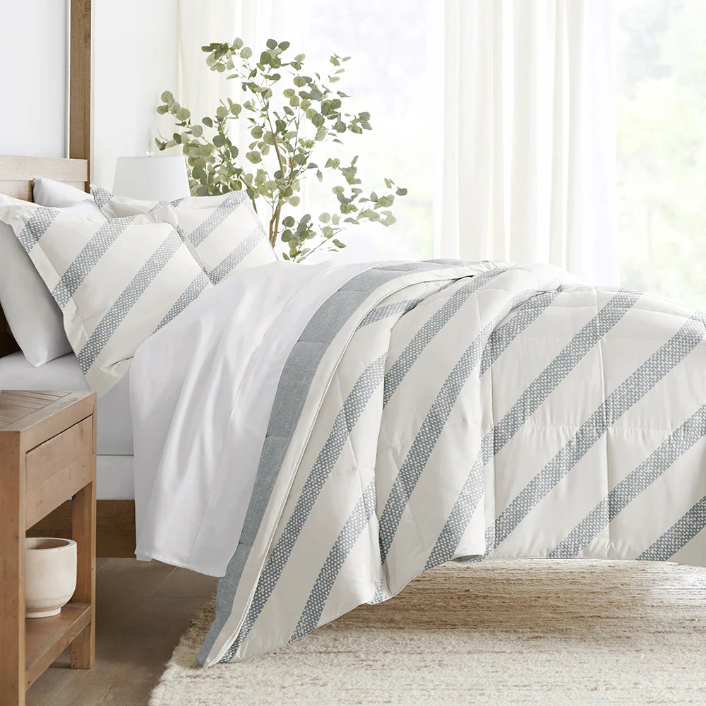 Distressed Stripe Reversible Down-Alternative Comforter Set (Sale) - Image 2