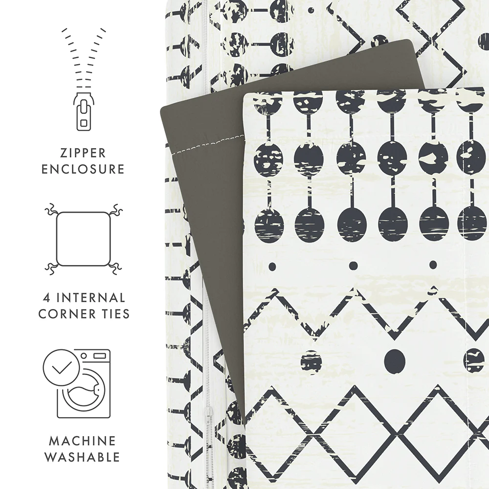Etched Gate Pattern 3-Piece Reversible Duvet Cover Set (Sale) - Image 11