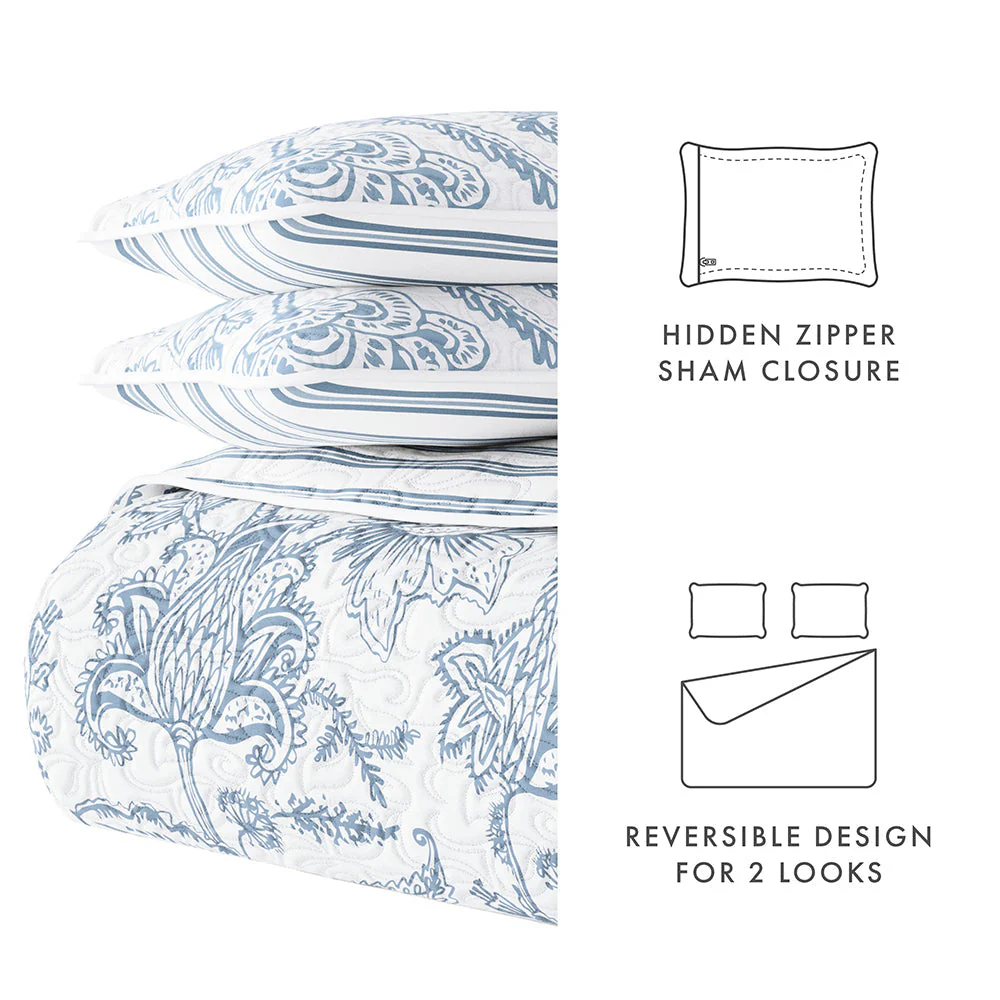 Sale - Floral 3-Piece Quilted Coverlet Set - Image 106