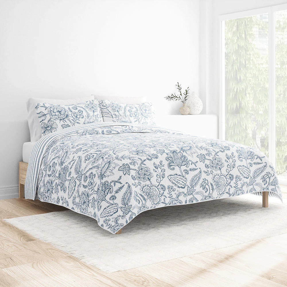 Sale - Floral 3-Piece Quilted Coverlet Set - Image 7