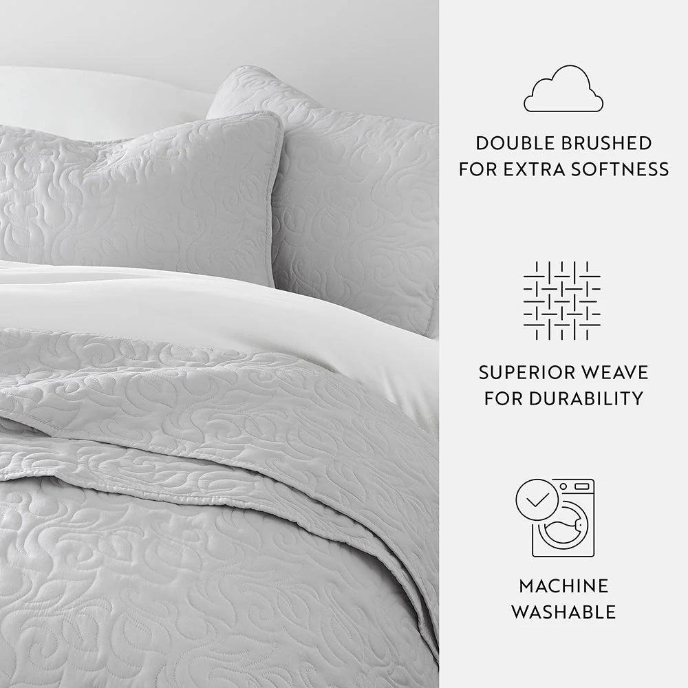 Sale - Floral 3-Piece Quilted Coverlet Set - Image 80