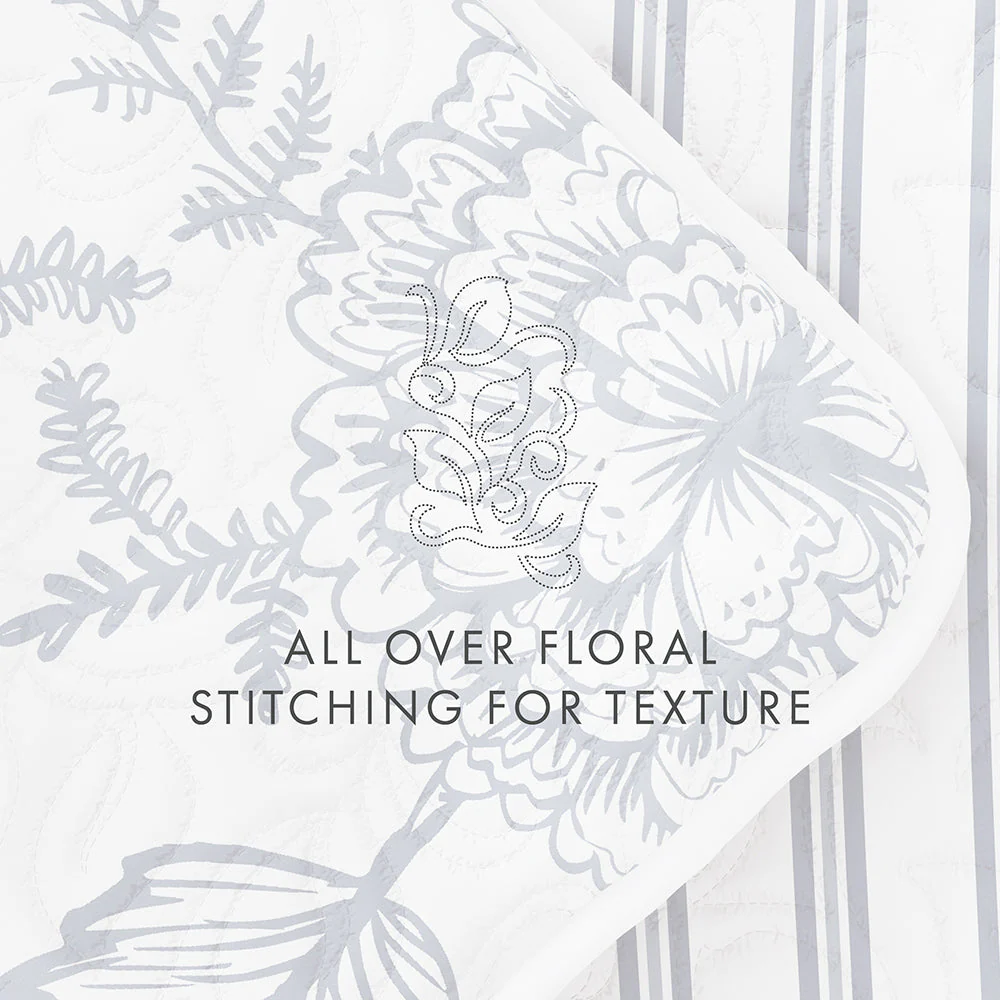 Sale - Floral 3-Piece Quilted Coverlet Set - Image 84