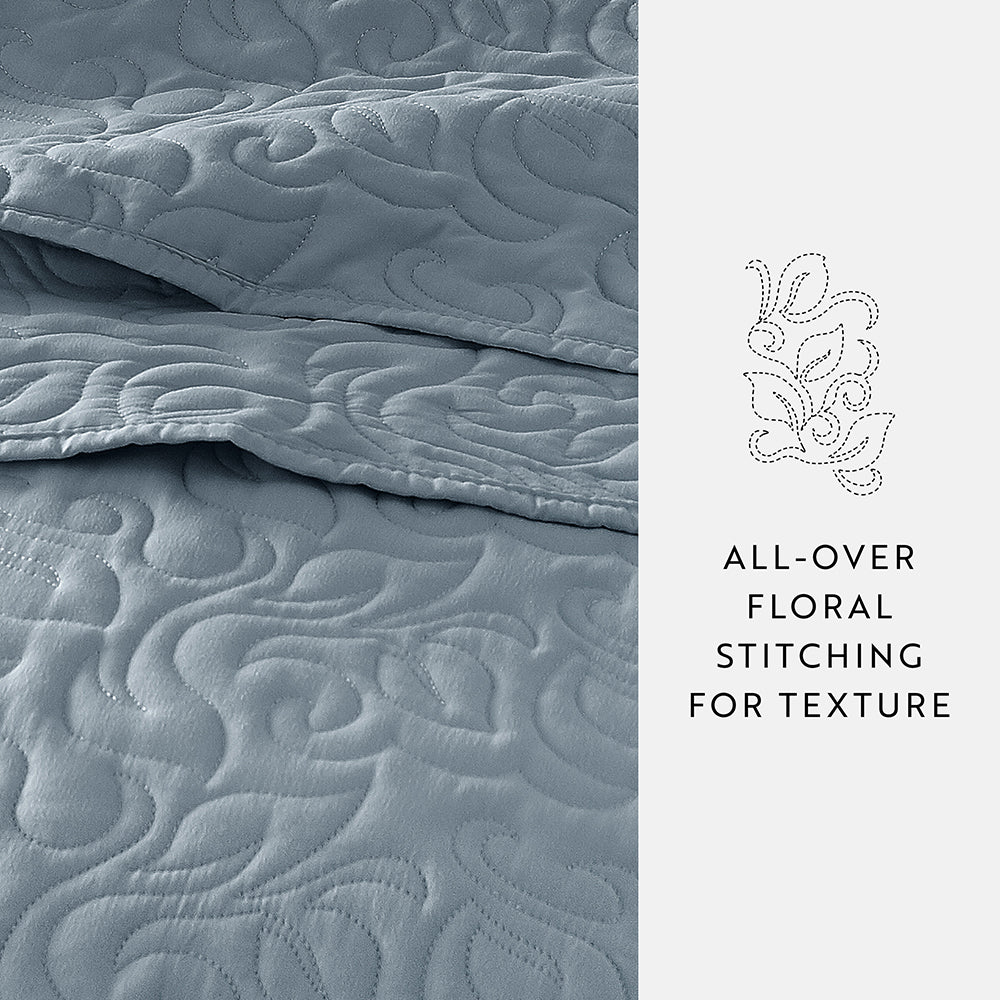 Sale - Floral 3-Piece Quilted Coverlet Set - Image 90