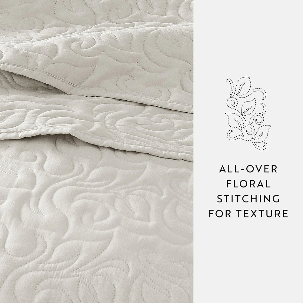 Sale - Floral 3-Piece Quilted Coverlet Set - Image 93