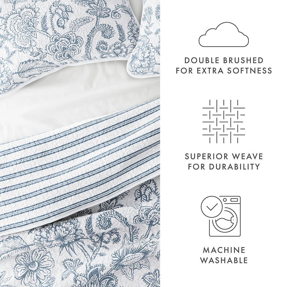 Sale - Floral 3-Piece Quilted Coverlet Set - Image 95