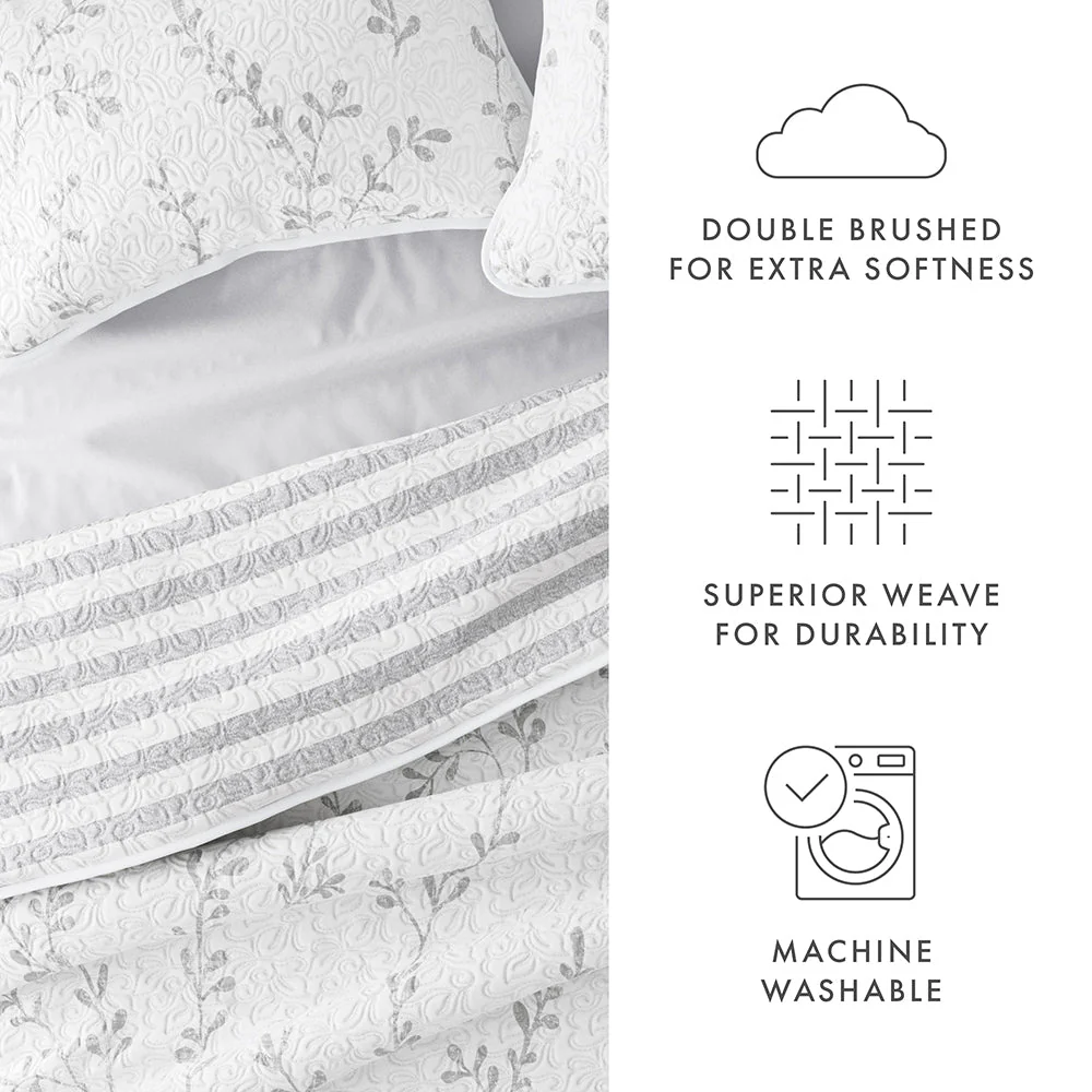Sale - Floral 3-Piece Quilted Coverlet Set - Image 96