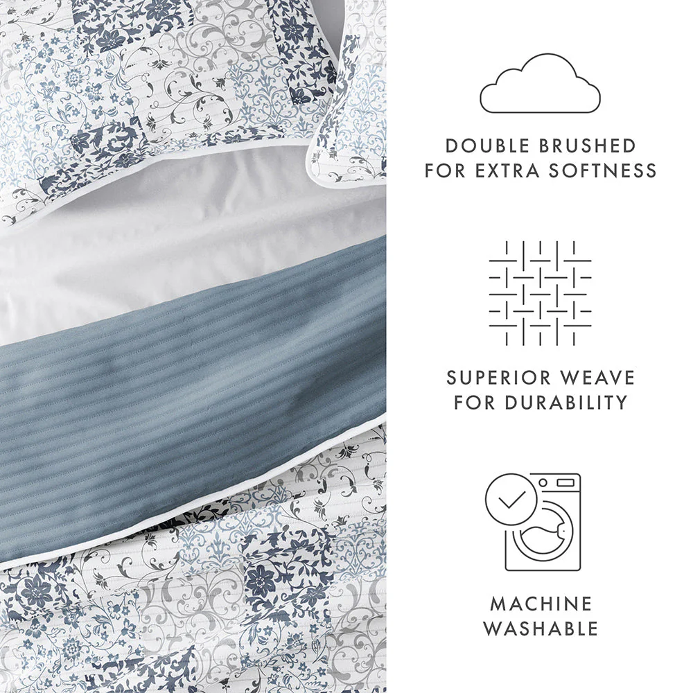Sale - Floral 3-Piece Quilted Coverlet Set - Image 99