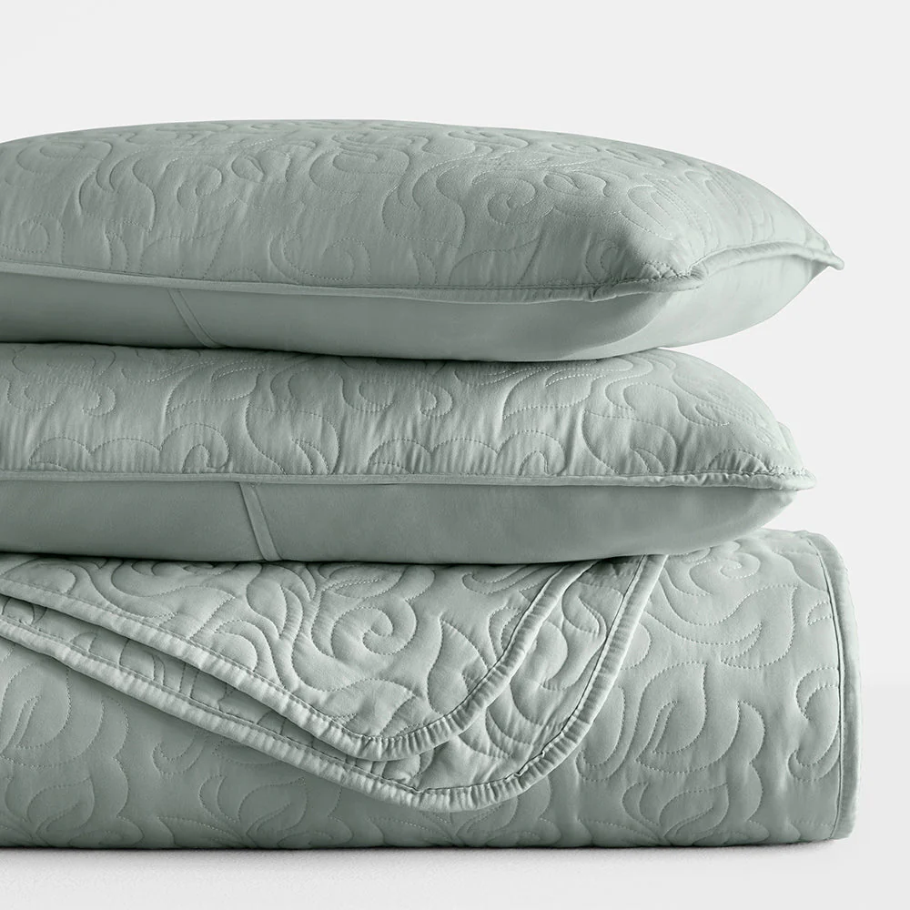3-Piece Floral Stitch Quilted Coverlet Set (Sale) - Image 37