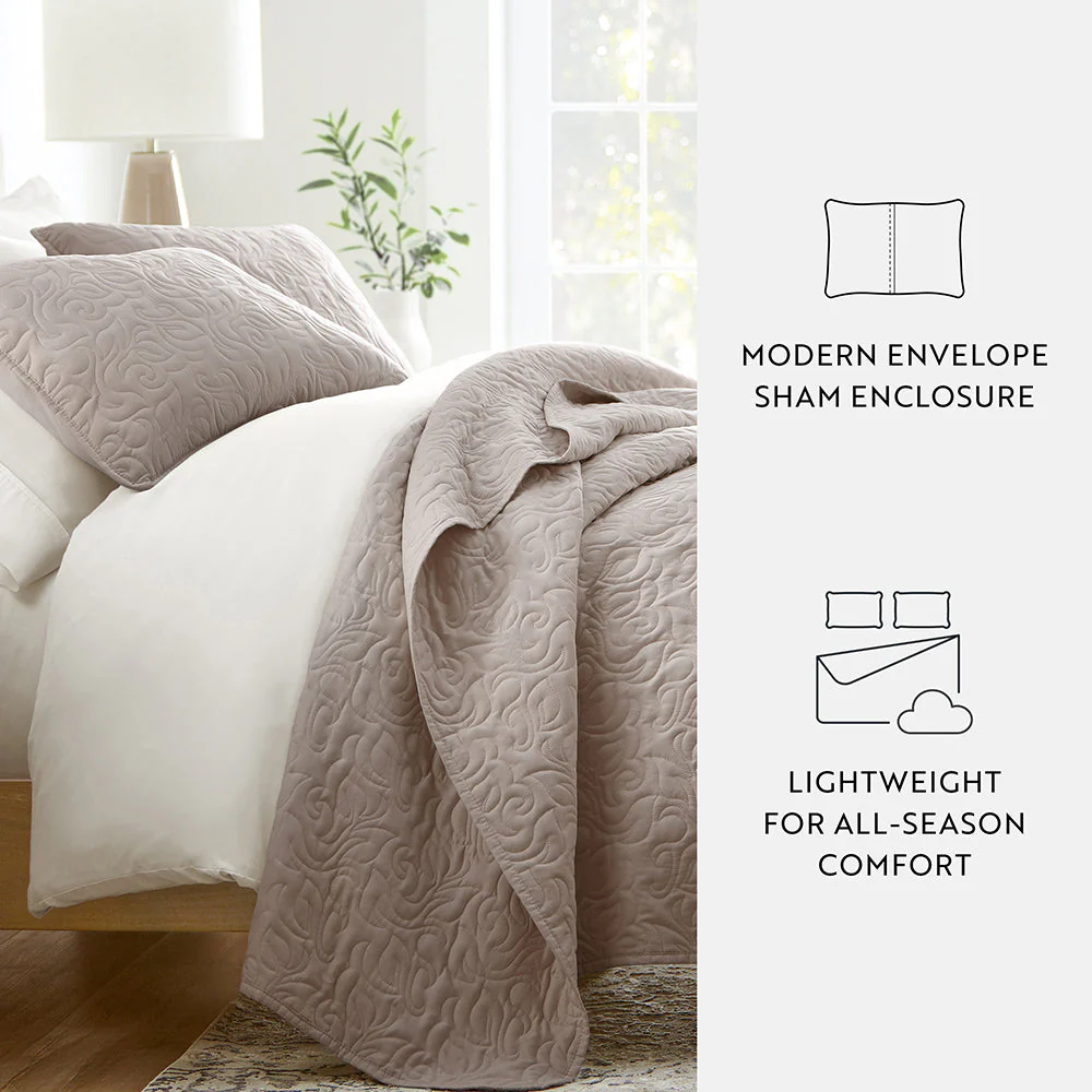 3-Piece Floral Stitch Quilted Coverlet Set (Sale) - Image 48