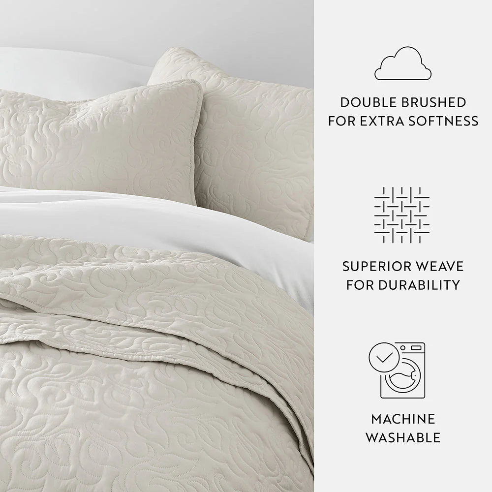3-Piece Floral Stitch Quilted Coverlet Set (Sale) - Image 53