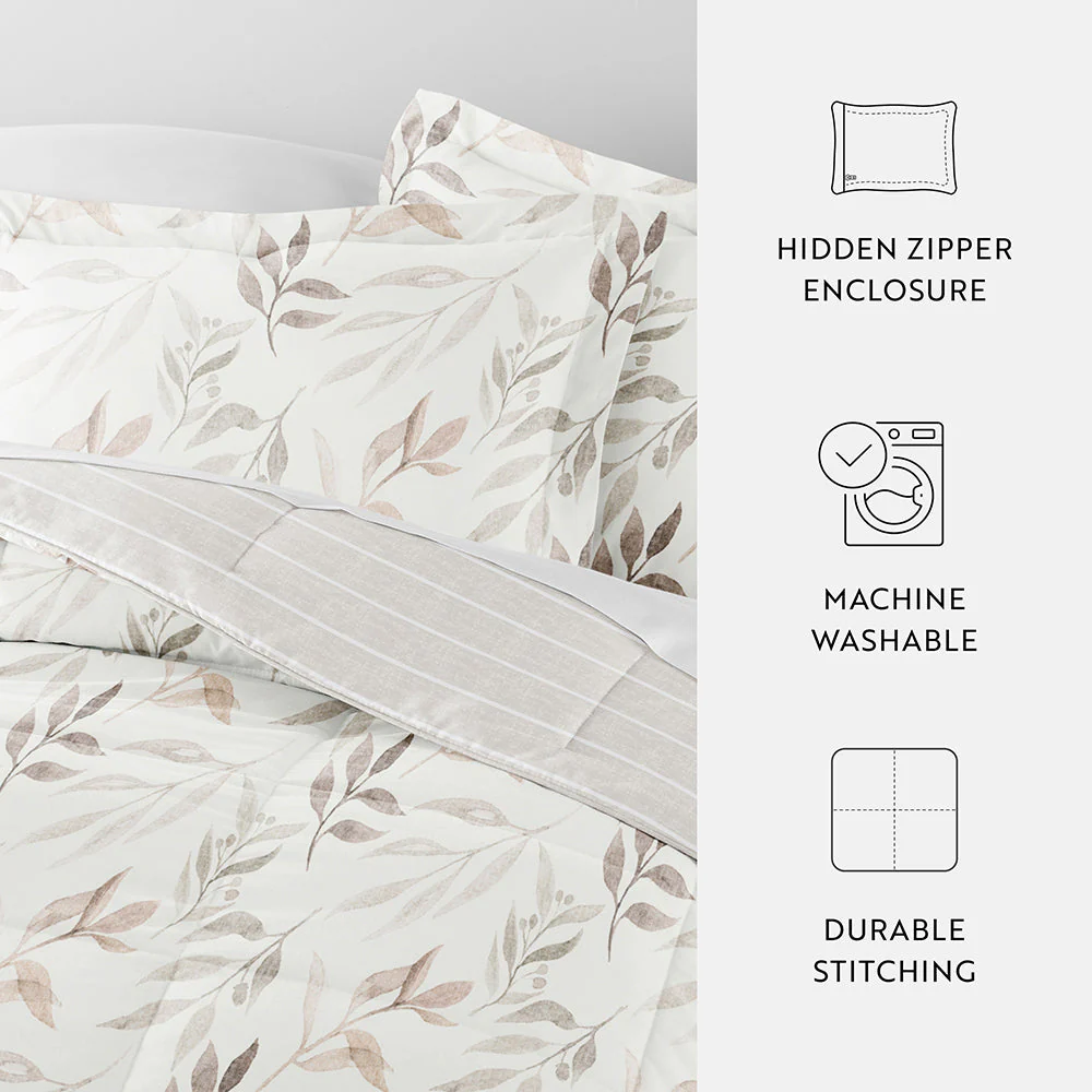 Foliage Stripe Reversible Down-Alternative Comforter Set (Sale) - Image 11