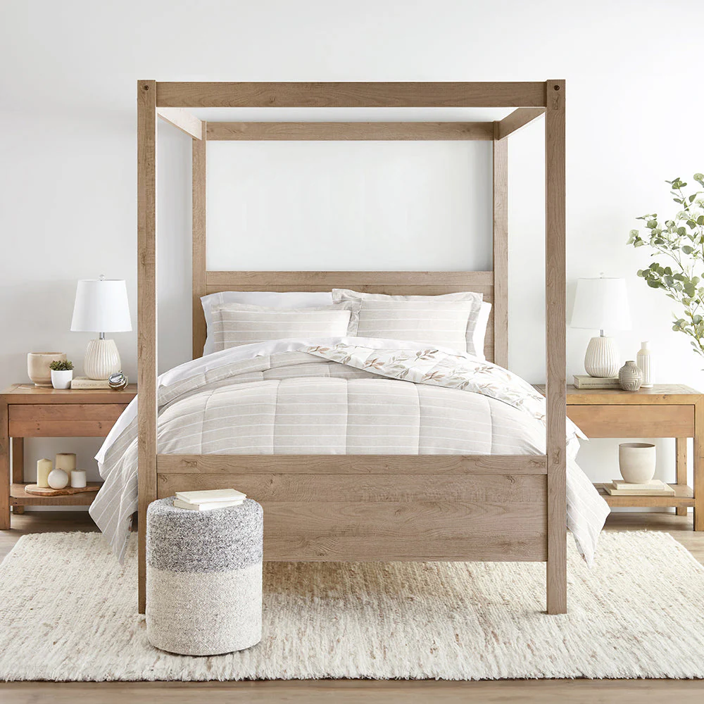 Foliage Stripe Reversible Down-Alternative Comforter Set (Sale) - Image 6