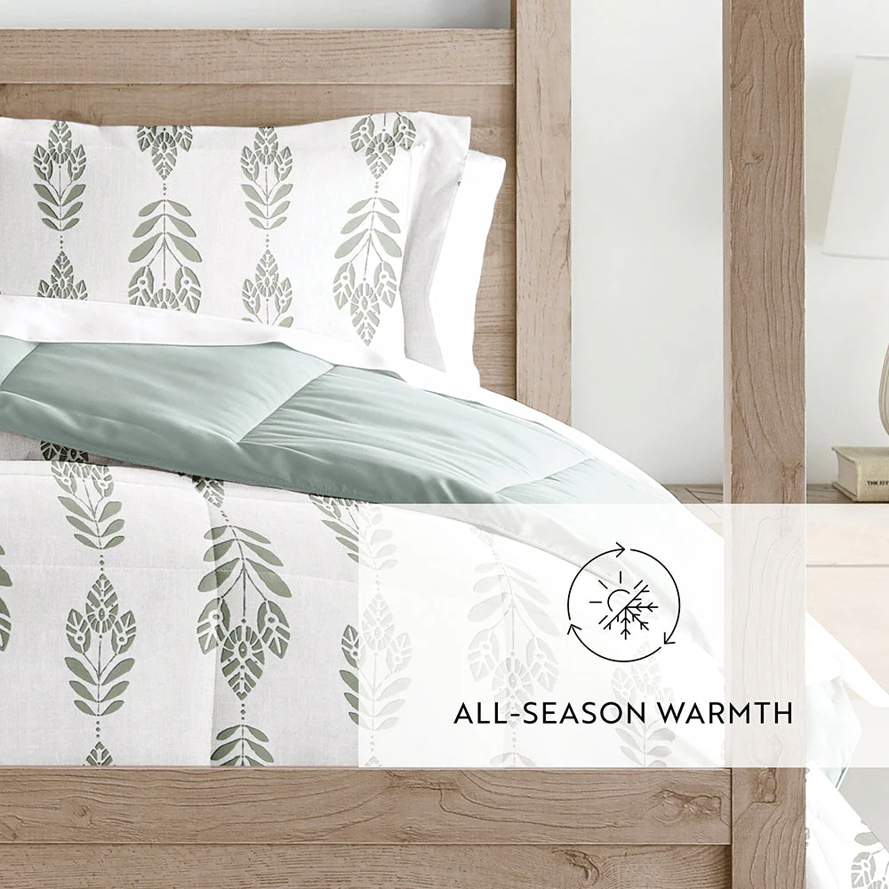 Folk Leaves Reversible Down-Alternative Comforter Set (Sale) - Image 10