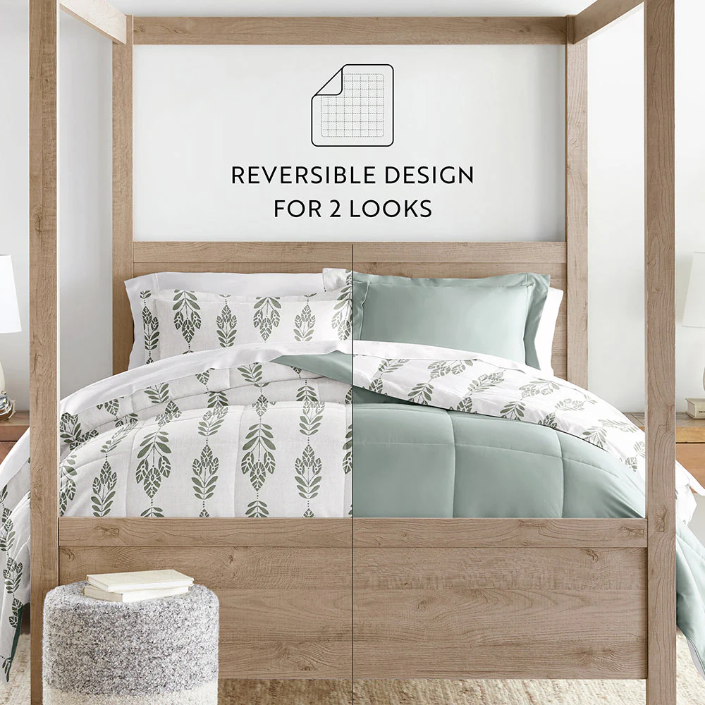 Folk Leaves Reversible Down-Alternative Comforter Set (Sale) - Image 11