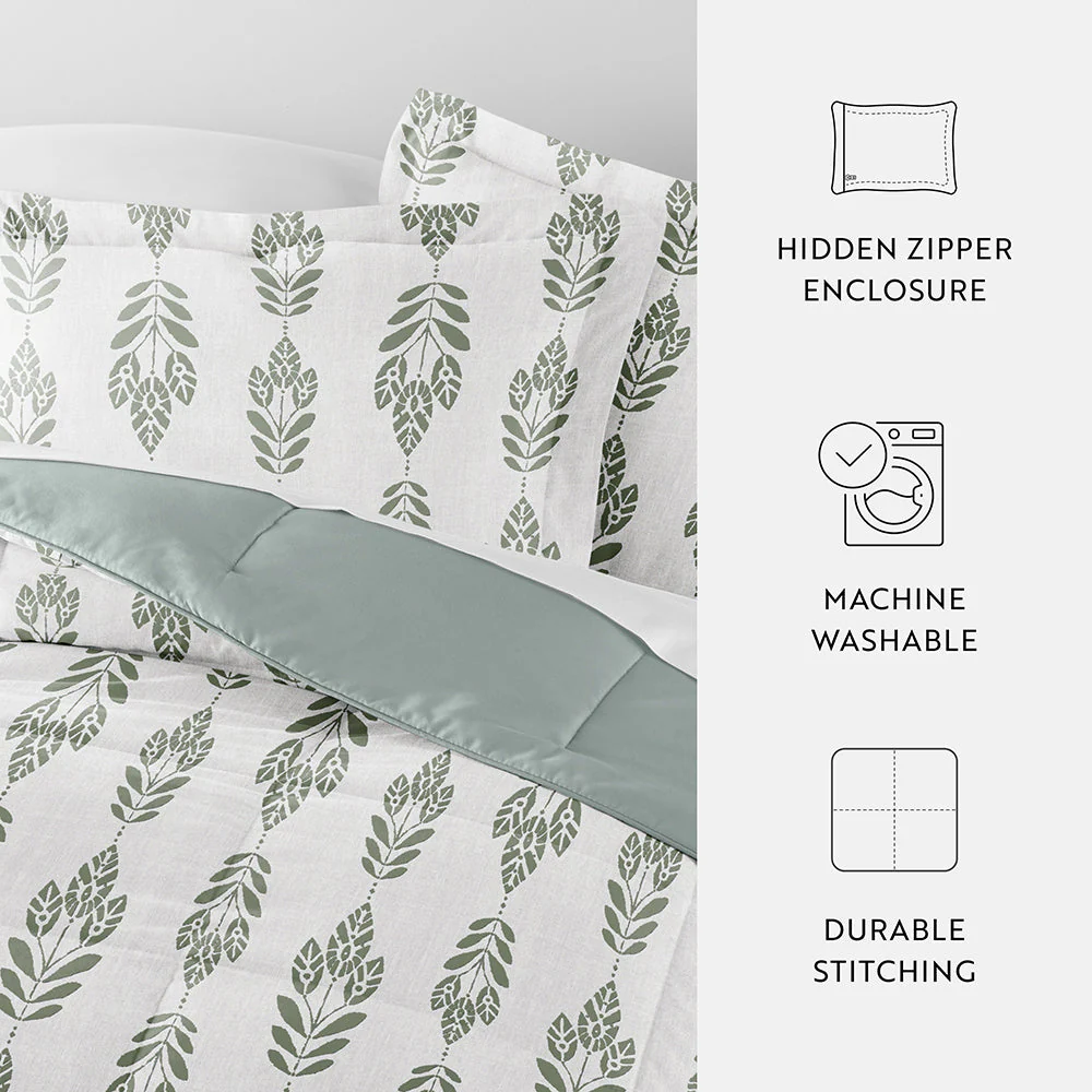 Folk Leaves Reversible Down-Alternative Comforter Set (Sale) - Image 13