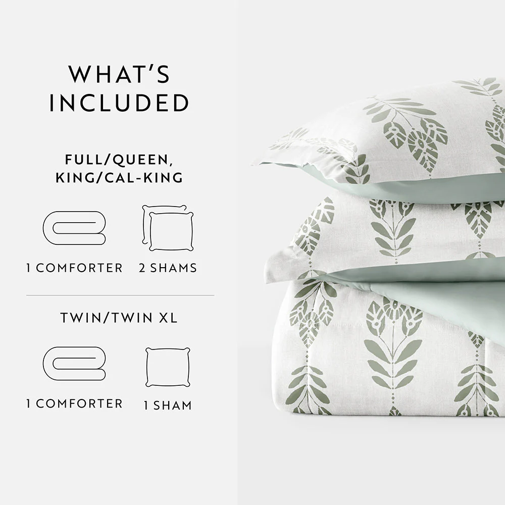 Folk Leaves Reversible Down-Alternative Comforter Set (Sale) - Image 14