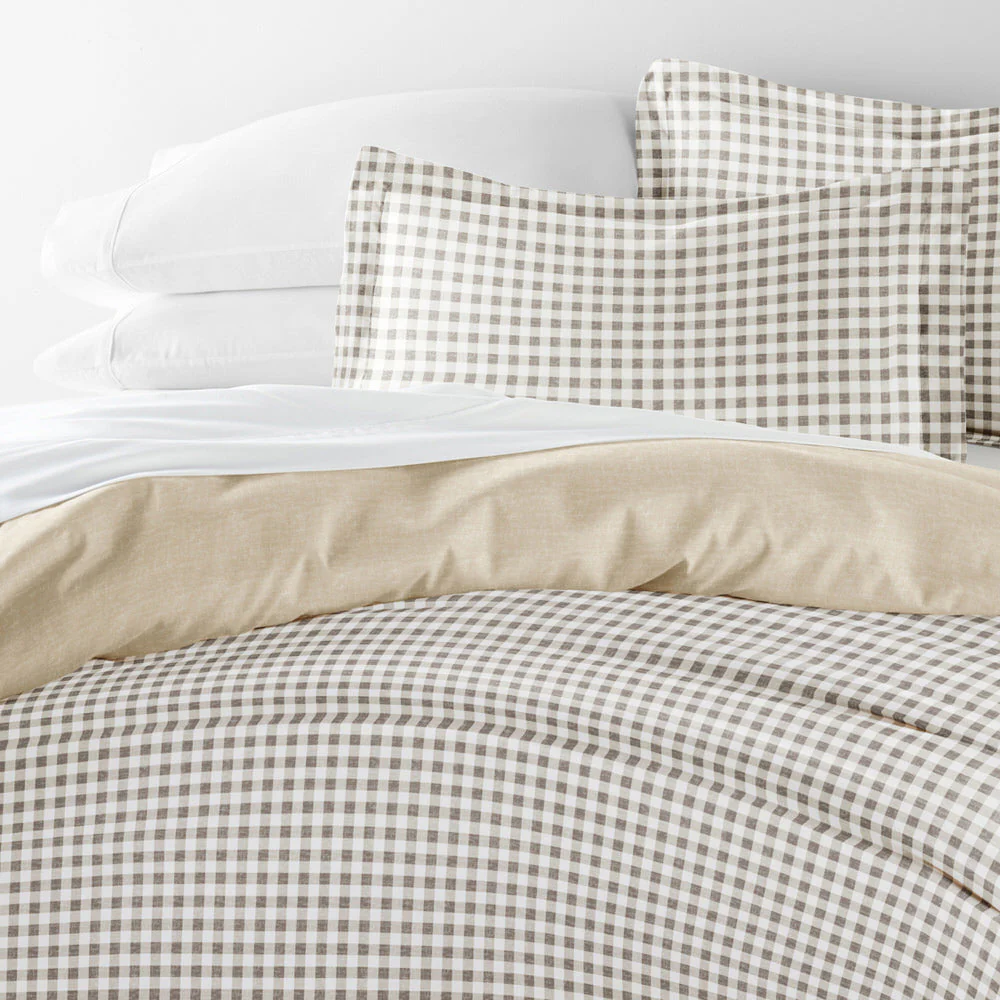 Gingham Check Pattern 3-Piece Reversible Duvet Cover Set (Sale) - Image 9