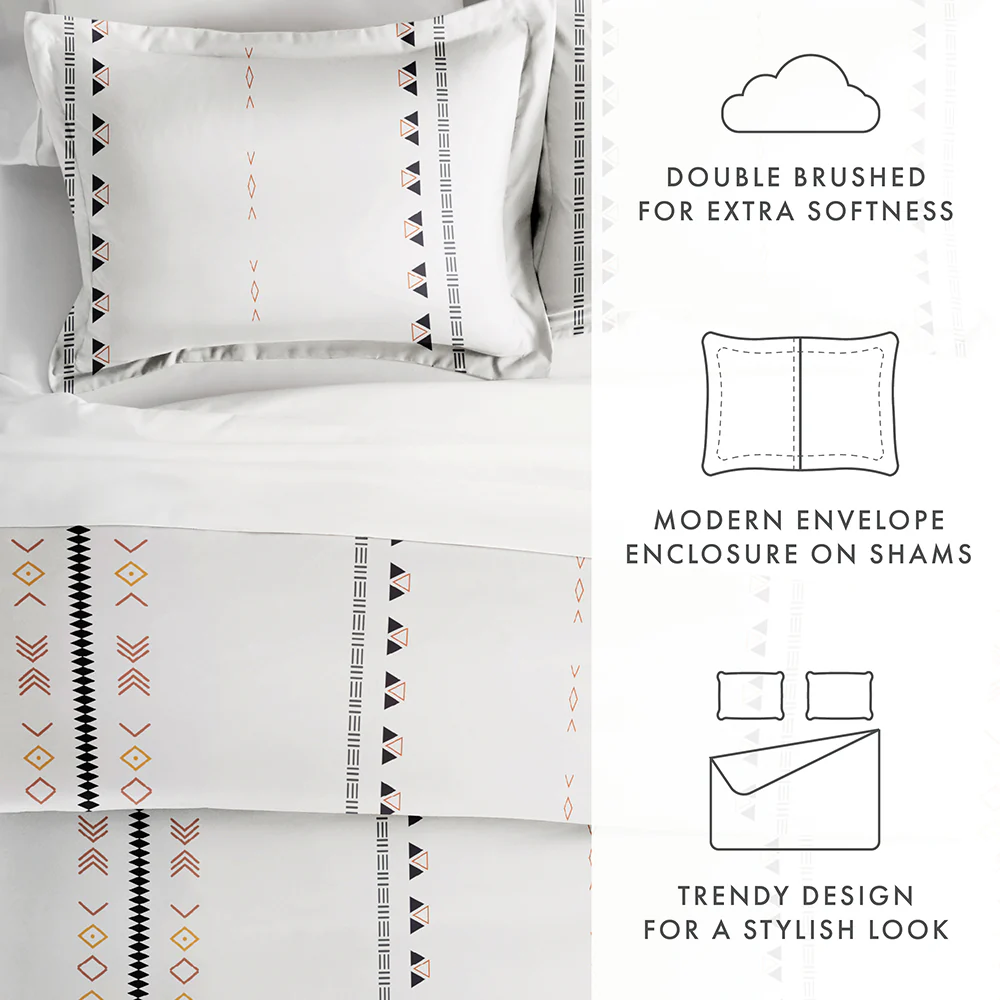 Natural Geo Lines Pattern 3-Piece Duvet Cover Set (Sale) - Image 8