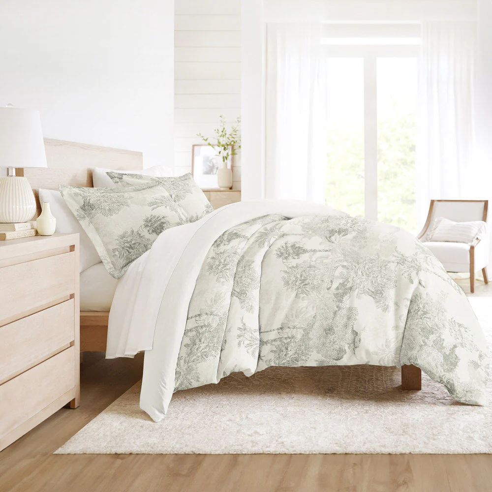 Paradise Toile Pattern 3-Piece Reversible Duvet Cover Set (Sale) - Image 7