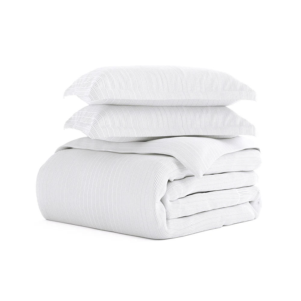Pinstriped Pattern 3-Piece Duvet Cover Set (Sale) - Image 4